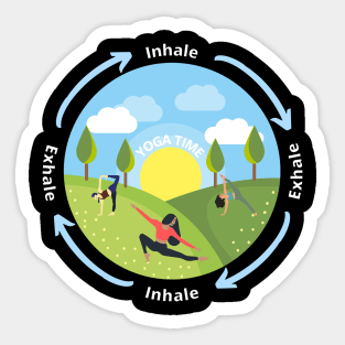 Yoga time Inhale Exhale Sticker